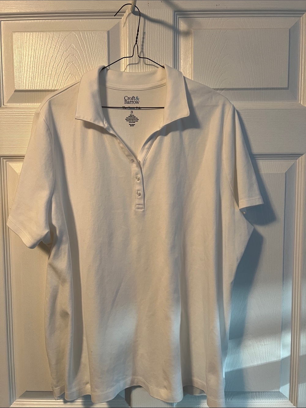 NWOT Bright White Tennis/ golf 100% cotton Classic Polo women’s 2x